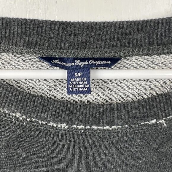 American Eagle 2 toned gray colorblock side zip pullover sweater. Size S - Picture 5 of 7